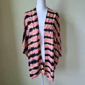 Kimono Cardigan Colorful Coverup Boho‎ Open Front Size Medium Spicy Girl Striped